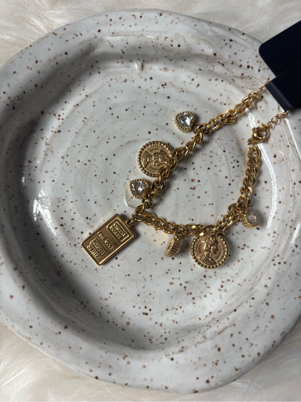 Gold Charm Coin Chain Bracelet - Women Jewelry